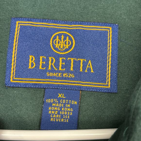Beretta Chamois Shooting Shirt Mens XL Heavy Flannel Long Sleeve Button Down NEW - Picture 5 of 12